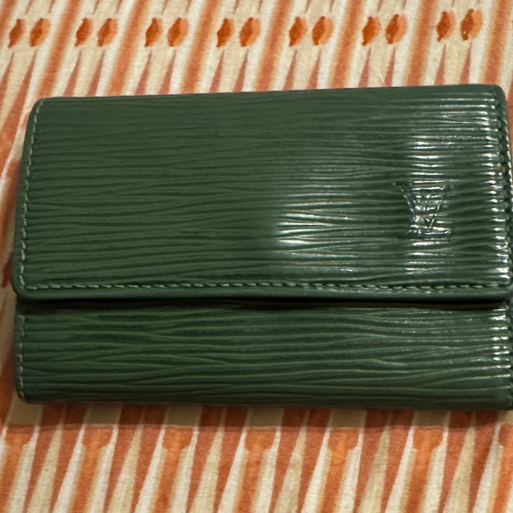 Louis Vuitton Forest Green Textured Leather Accessory